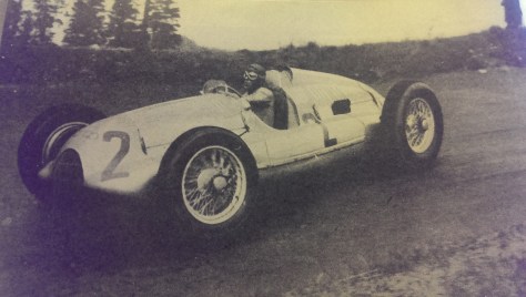 Tazio Nuvolari at the Ring in full drift with Auto Union 1938