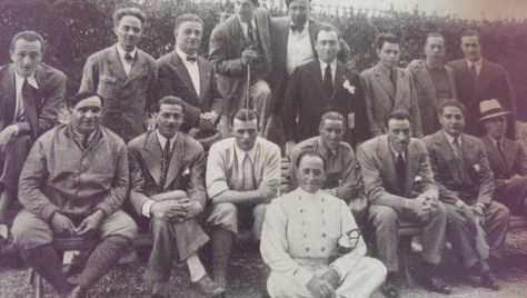 The likely lads: Varzi, Nuvolari, Alfa consigliere Giovannini who would recruit Caracciola to Alfa in 1932, and die in same hospital as Caracciola in 1933, Conte Brivio, Arcangeli, Campari, and the most important journalist in pre-war motor sport, Giovanni Canestrini (founder of Mille Miglia)