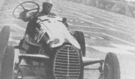 Nuvolari loses a wheel - his steering wheel. Most would have retired: El Tassio, instead, grabbed a wrench and used that as an ad hoc wheel, on his way to a 6th placed finish. 